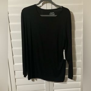 BNWT Chico’s Ultimate Tee Long Sleeve Stretch Shirt Black Size 3